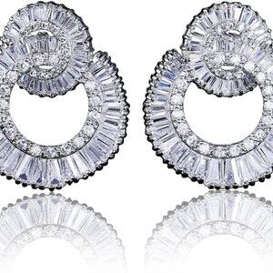 Women Elegant Rhinestone Dangle Earrings Studs Jewelry Party Wedding Gift